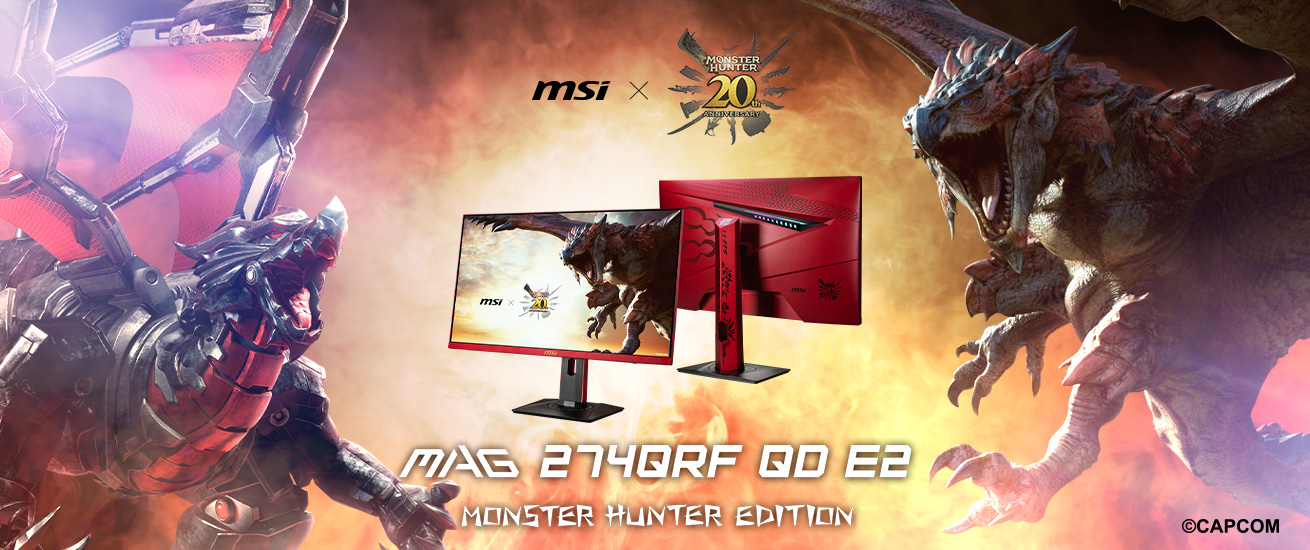 MSI 宣布歡慶《Monster Hunter》遊戲 20 週年 聯名款 MAG 274QRF QD E2 電競顯示器限量開賣 @3C 達人廖阿輝